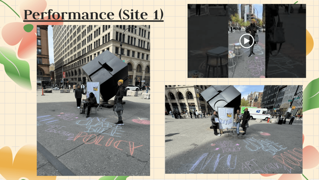 Screenshot of presentation: photos of performance (Site 1)